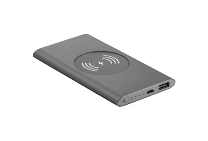 Cargador inalámbrico y powerbank de 4.000 mAh Powercard Chargepad color gris oscuro Cargador inalámbrico y powerbank de 4.000 mAh Powercard Chargepad color gris oscuro
