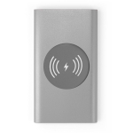 Cargador inalámbrico y powerbank de 4.000 mAh Powercard Chargepad color plateado