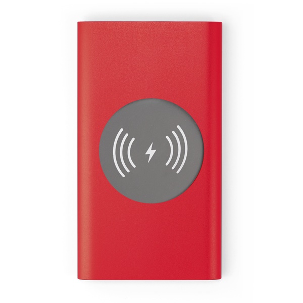 Cargador inalámbrico y powerbank de 4.000 mAh Powercard Chargepad color rojo Cargador inalámbrico y powerbank de 4.000 mAh Powercard Chargepad color rojo