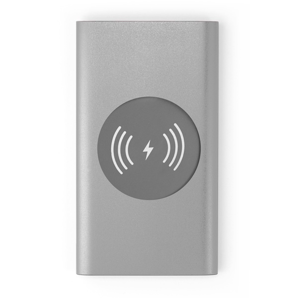 Cargador inalámbrico y powerbank de 4.000 mAh Powercard Chargepad color plateado Cargador inalámbrico y powerbank de 4.000 mAh Powercard Chargepad color plateado