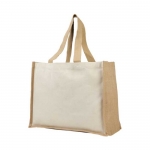 Bolsas publicitarias de yute y canvas con interior laminado Jute Beach color natural