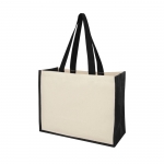 Bolsas publicitarias de yute y canvas con interior laminado Jute Beach color negro