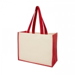 Bolsas publicitarias de yute y canvas con interior laminado Jute Beach color rojo