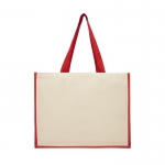 Bolsas publicitarias de yute y canvas con interior laminado Jute Beach color rojo segunda vista trasera