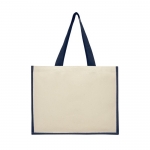 Bolsas publicitarias de yute y canvas con interior laminado Jute Beach color azul marino segunda vista trasera