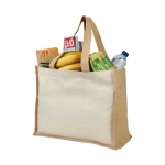 Bolsas publicitarias de yute y canvas con interior laminado Jute Beach color natural segunda vista