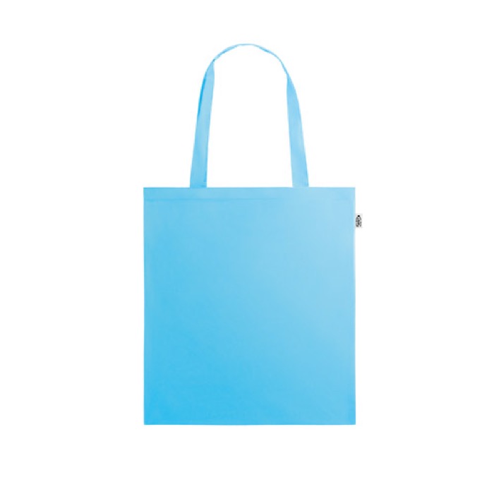 Bolsa reciclada con asas largas para la compra de RPET Convert color azul claro