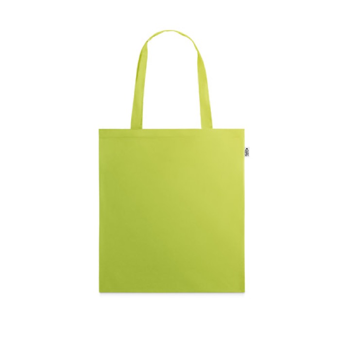 Bolsa reciclada con asas largas para la compra de RPET Convert color verde lima
