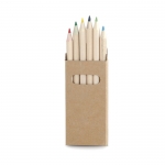 Caja de cartón con 6 lápices de colores color marrón 1
