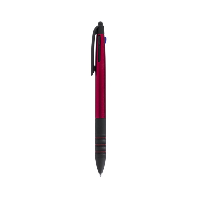 Bolígrafos de merchandising baratos tinta de 3 colores Multicolor color rojo primera vista Bolígrafos de merchandising baratos tinta de 3 colores Multicolor color rojo primera vista