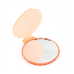 Espejo personalizado barato plegable para maquillaje Singleview color naranja segunda vista