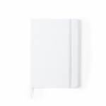 Libreta reciclada personalizada barata A5 hojas a rayas RPET color blanco primera vista