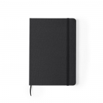 Libreta reciclada personalizada barata A5 hojas a rayas RPET color negro primera vista
