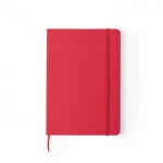 Libreta reciclada personalizada barata A5 hojas a rayas RPET color rojo primera vista