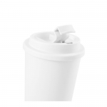 Tazas take away de plástico grandes de doble pared y 500ml Large color blanco cuarta vista