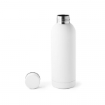 Botella termo de acero inoxidable con acabado mate 500ml Spring color blanco tercera vista