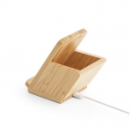 Cargador con soporte para el móvil y portalápices de bambú Desk color natural segunda vista