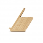 Cargador con soporte para el móvil y portalápices de bambú Desk color natural tercera vista