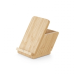 Cargador con soporte para el móvil y portalápices de bambú Desk color natural