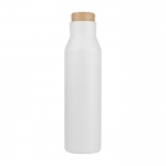 Botella publicitaria de acero con tapón de corcho 600ml Avenue Park color blanco