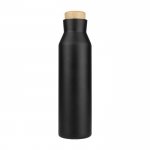 Botella publicitaria de acero con tapón de corcho 600ml Avenue Park color negro