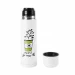 Termo de acero inoxidable para impresión a todo color 500ml Sublim color blanco imagen con logo