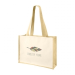 Bolsa de yute y algodón laminado color natural 1