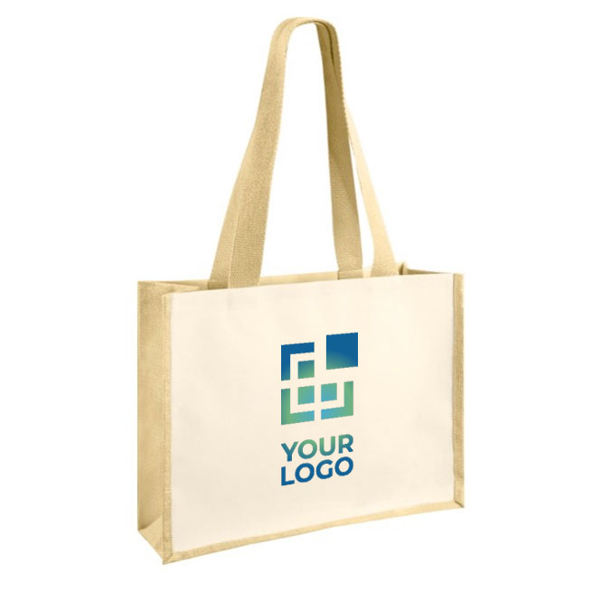 Bolsa de yute y algodón laminado resistente 12 kg Beach Budget