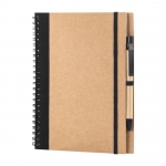 Cuadernos reciclados con bolígrafo y anillas A5 hojas lisas Colouring color negro