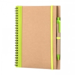 Cuadernos reciclados con bolígrafo y anillas A5 hojas lisas Colouring color verde claro