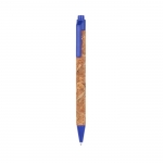 Bolígrafo promocional de corcho color azul 3