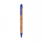 Bolígrafo promocional de corcho color azul 3