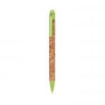 Bolígrafo promocional de corcho color verde 4