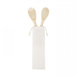 2 utensilios de cocina de bambú para ensalada con bolsa Bamboo color natural segunda vista