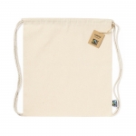 Mochila saco de algodón 180 g/m2 resistente 9 kg Thin FairTrade color natural primera vista