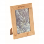 Portafotos de madera rectangular con logotipo de 10x15cm Wood color natural segunda vista principal