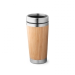 Tazas térmicas personalizadas de acero y bambú 500ml Bamboo color natural