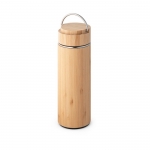 Termo personalizable de acero y bambú con infusor 440ml Natura color natural