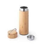 Termo personalizable de acero y bambú con infusor 440ml Natura color natural tercera vista