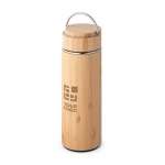 Termo personalizable de acero y bambú con infusor 440ml Natura vista principal