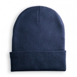 Gorro con logo con puño enrollado color azul marino 1
