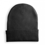 Gorro con logo con puño enrollado color negro 3