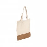 Bolsas en algodón con base de corcho y asas largas 160 g/m2 Corizza color beige sexta vista