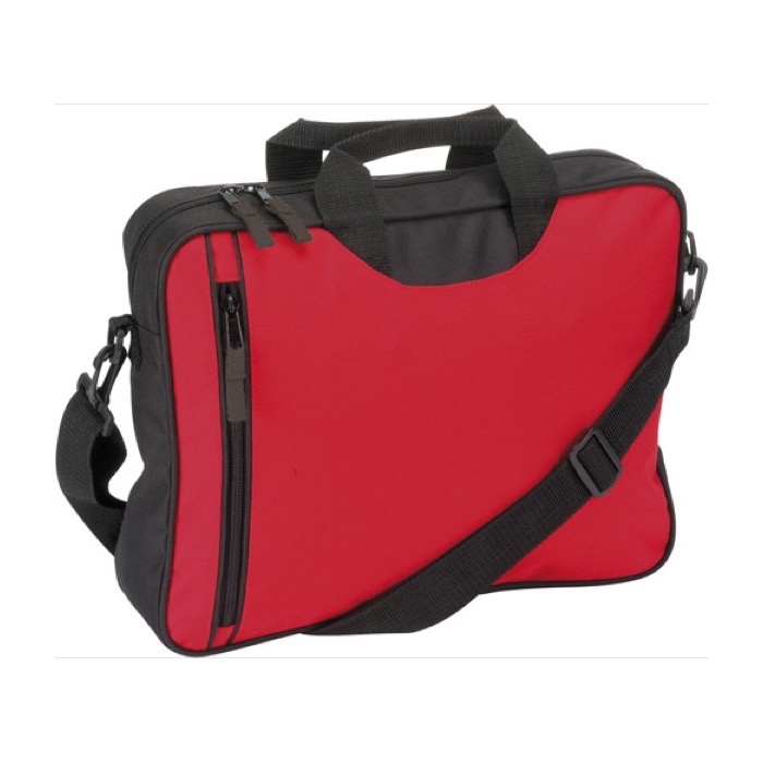 Portadocumentos para empresas con asa y bandolera Congress color rojo segunda vista