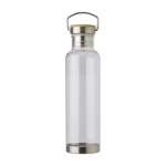 Bidones personalizados de tritán con tapa de bambú y asa 800ml Clip color transparente primera vista