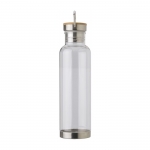 Bidones personalizados de tritán con tapa de bambú y asa 800ml Clip color transparente segunda vista