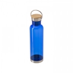 Bidones personalizados de tritán con tapa de bambú y asa 800ml Clip color azul real tercera vista