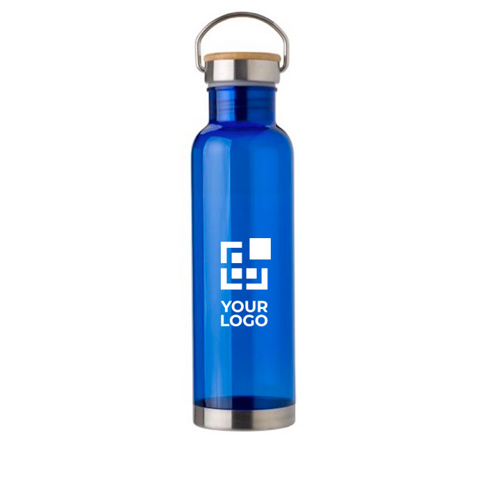 Bidones personalizados de tritán con tapa de bambú y asa 800ml Clip