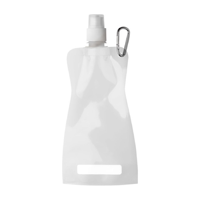 Botellas de agua publicitarias plegables baratas 420ml Rebel color blanco primera vista Botellas de agua publicitarias plegables baratas 420ml Rebel color blanco primera vista