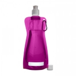 Botellas de agua publicitarias plegables baratas 420ml Rebel color fucsia primera vista